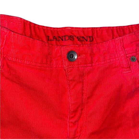 Lands End Straight Leg Fit 2 five pocket Corduroy Pants red size 16 petite - Picture 4 of 9